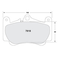 Thumbnail for Brake pad with dimensions labeled on a white background