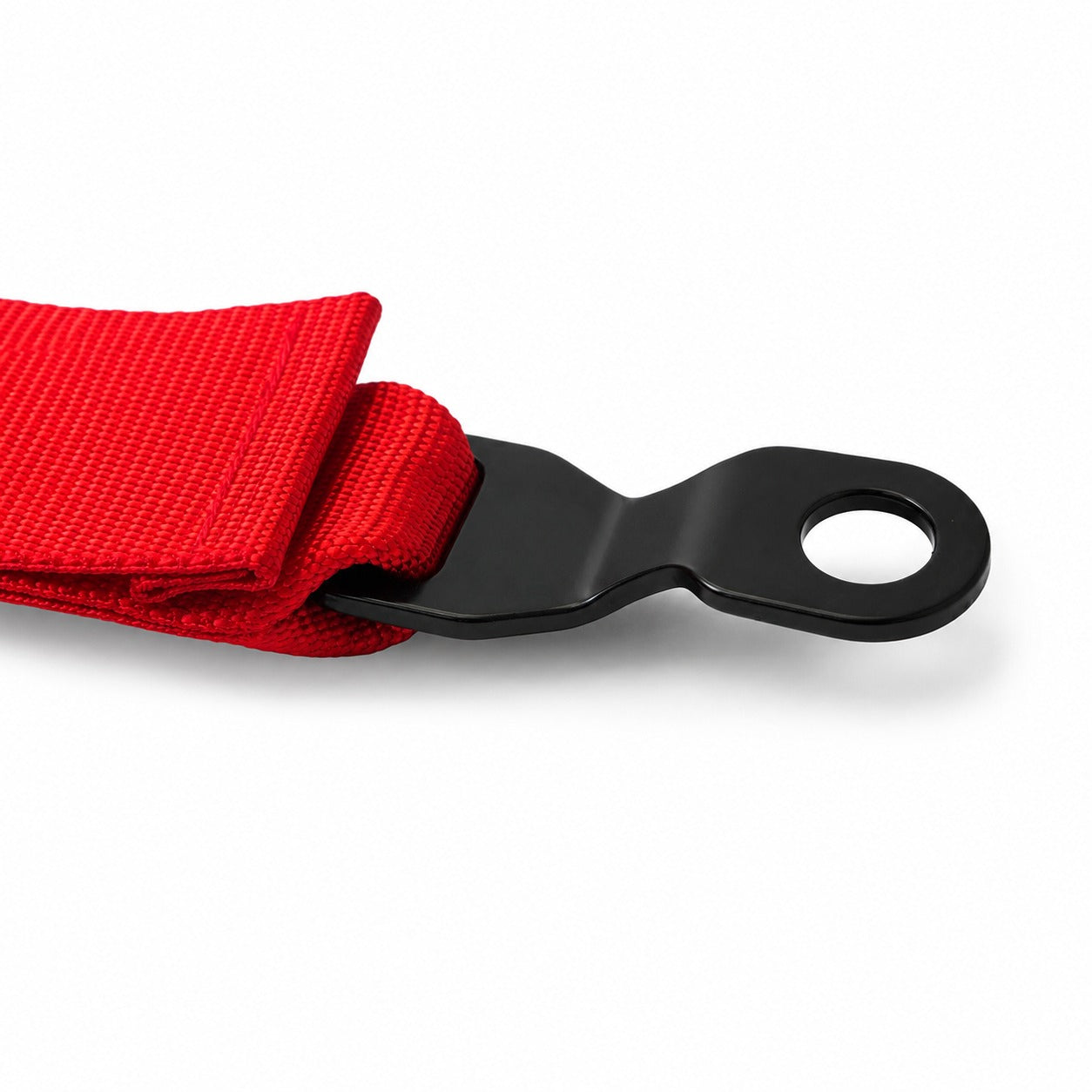 Racetech Porsche harness bolt-down tab with red webbing 
