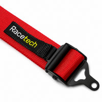 Thumbnail for Racetech Porsche harness GT lap adjuster close-up with red webbing.