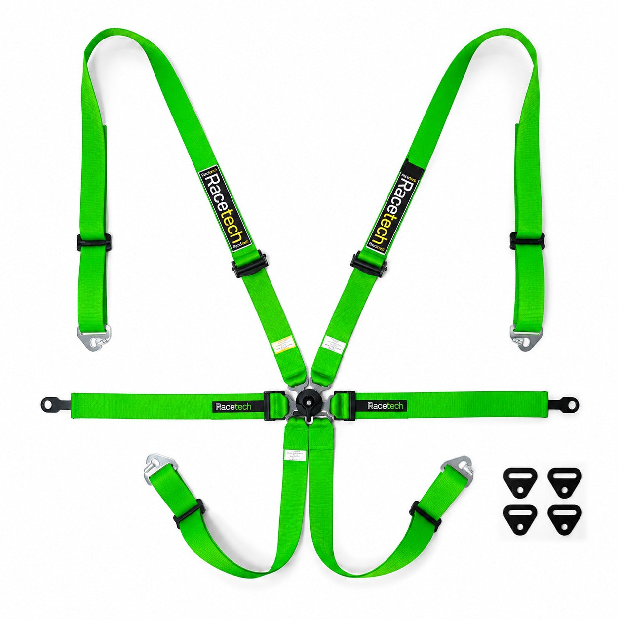 Racetech Pro International 6 Point Lightweight GT Harness Porsche Style in lizard green 