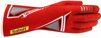 Thumbnail for Sabelt TG-11 Geckotech red racing glove with long cuff on a white background