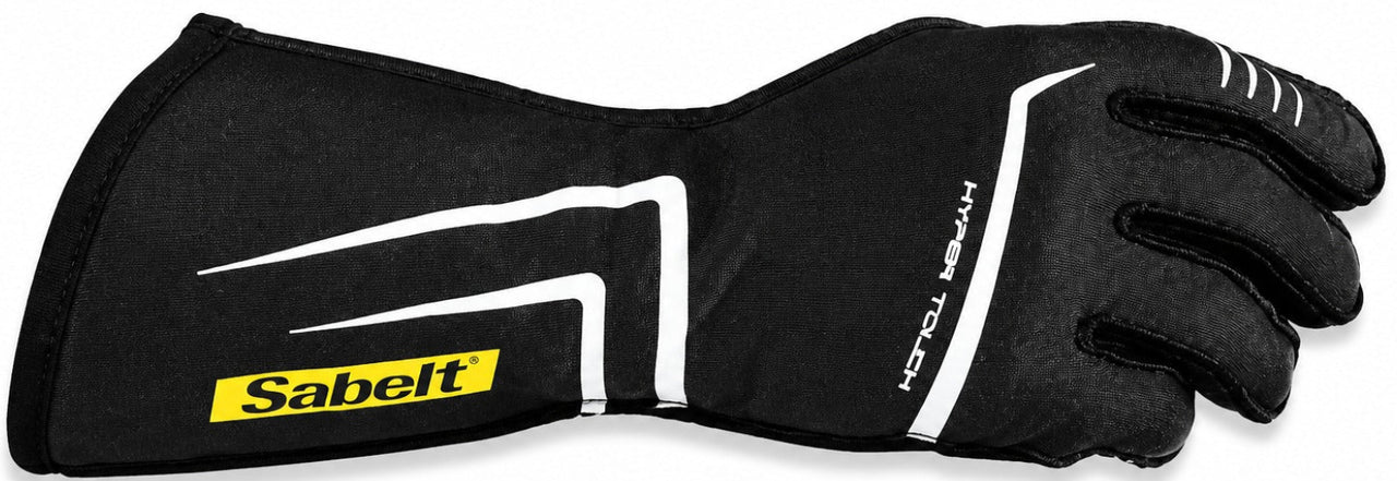 Sabelt TG-12 Hypertouch black racing glove on a white background