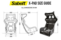 Thumbnail for sabelt-x-pad-rallycross-racing-seat-size-guide-image