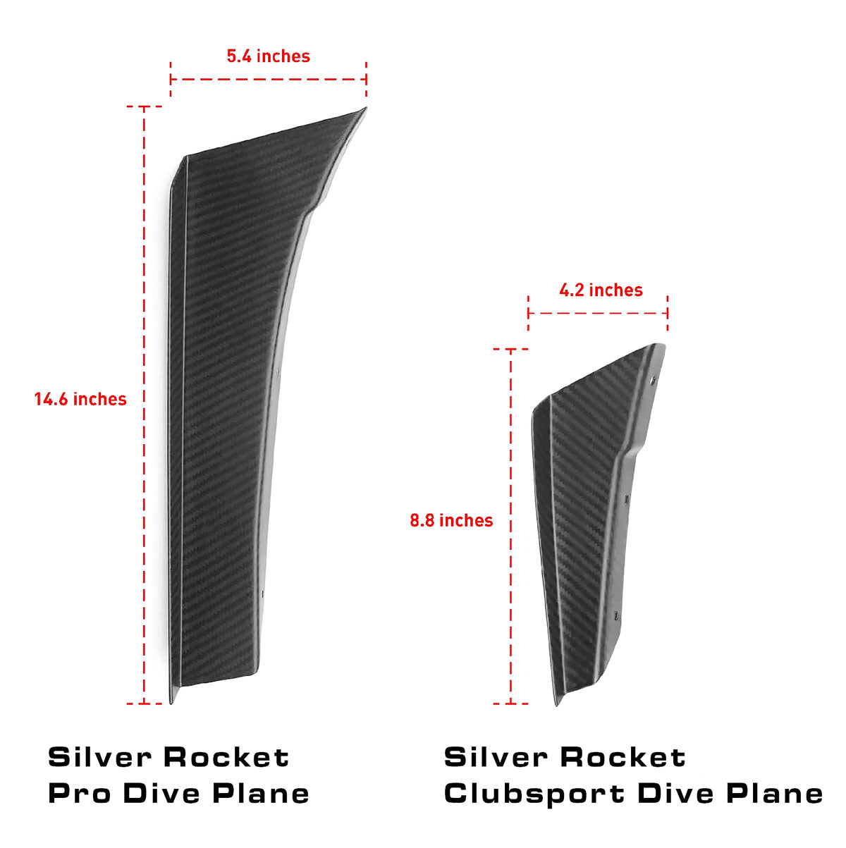 SilverRocket Dry Carbon Fiber Pro Dive Planes (Porsche 718 GT4 RS)