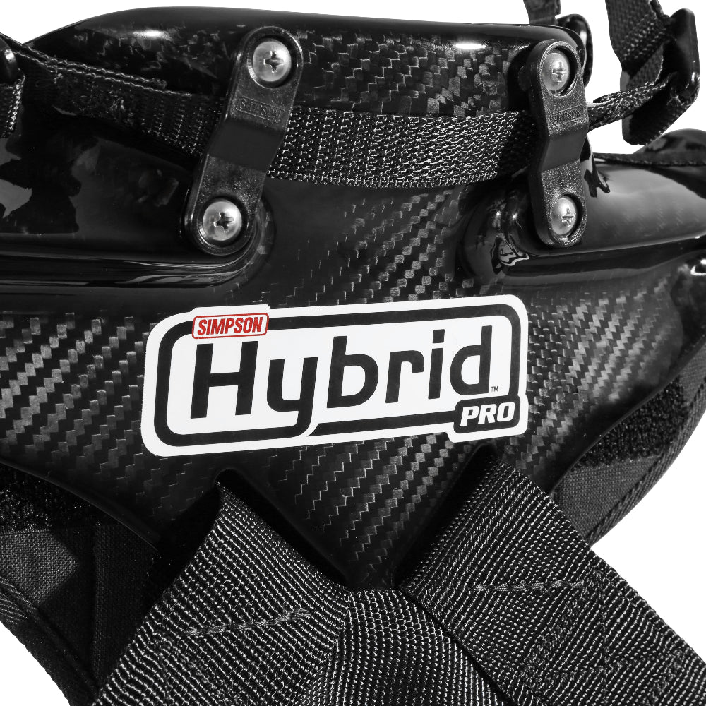 Close-up of Simpson Hybrid PRO Carbon Fiber Logo