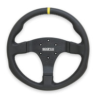 Thumbnail for Sparco R330 330mm leather racing wheel with black cross stitching