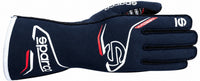Thumbnail for Sparco Arrow+ navy blue and red racing glove facing right on a white background