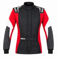 Thumbnail for Sparco Competition Lady racing suit upper torso in black and red with white sleeve accents and Sparco shoulder branding