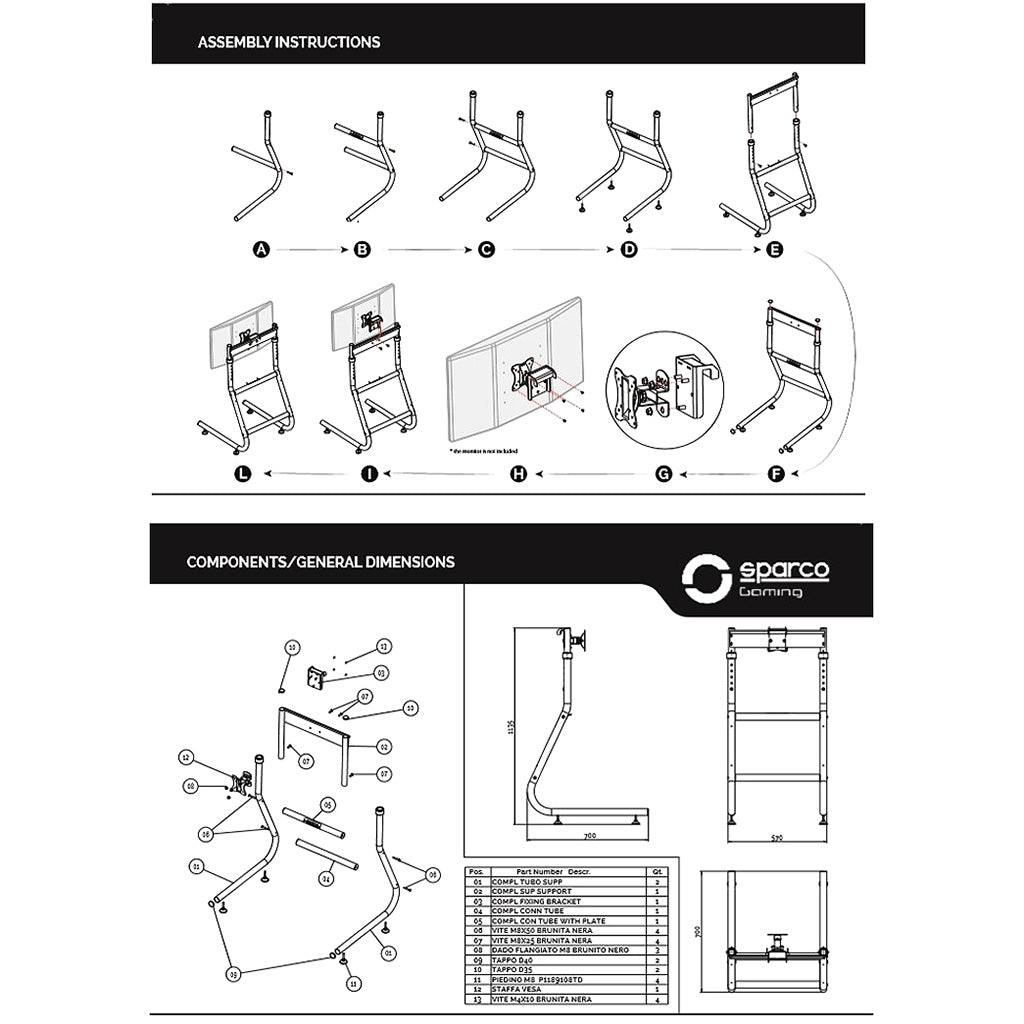 Sparco Evolve Monitor Stand designed for esports and sim racing immersion