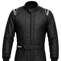 Thumbnail for Sparco Extrema S racing suit upper torso in black with Sparco shoulder and waist branding