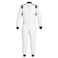 Thumbnail for Sparco Extrema S racing suit in black with Sparco shoulder and waist branding on a white background