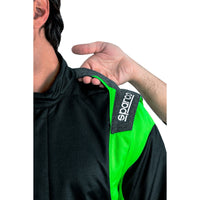 Thumbnail for Sparco Futura Driver Race Suit black and green shoulder epaulette detail with Sparco logo.