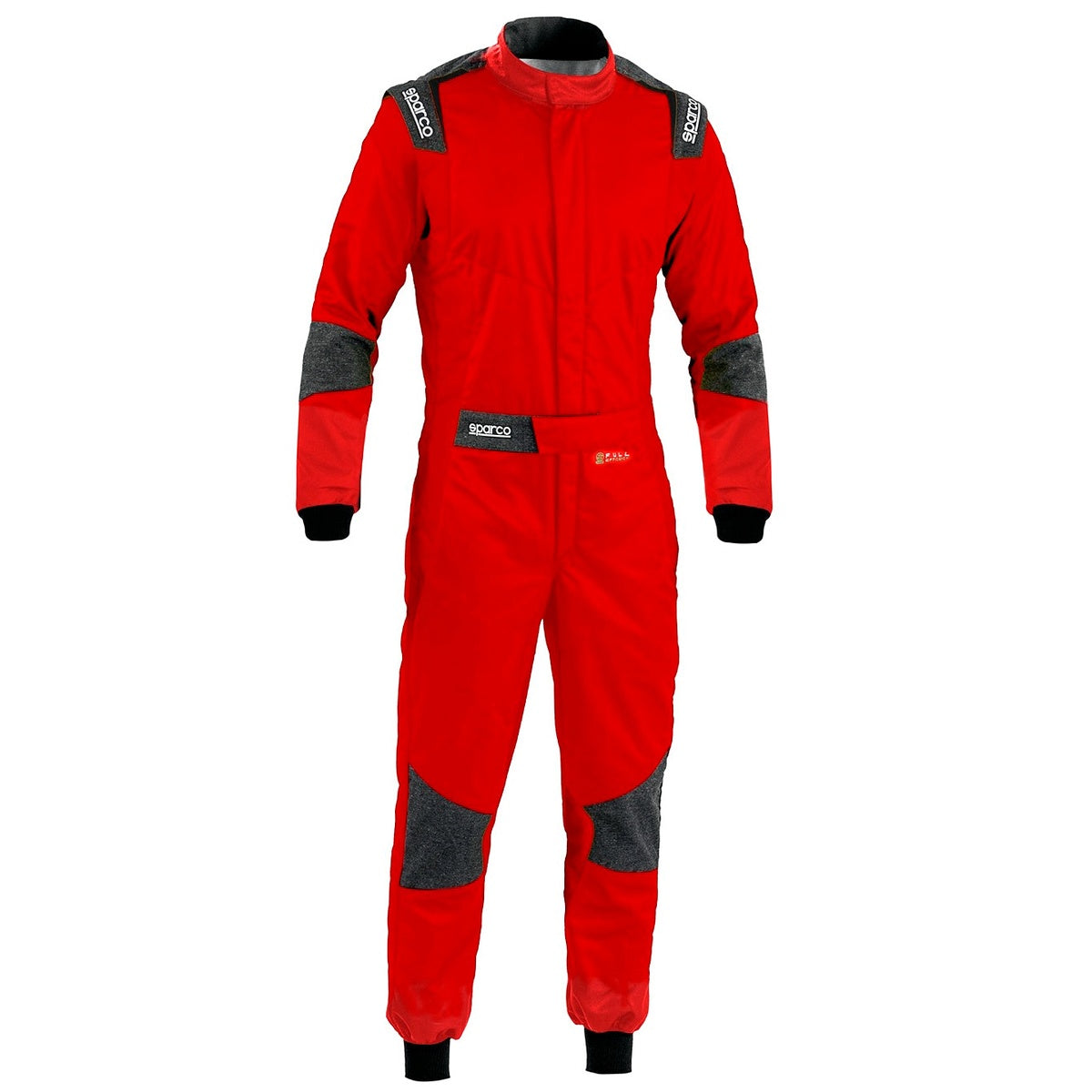 Sparco Futura Driver Race Suit in red, front product view on a white background.