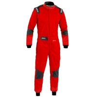 Thumbnail for Sparco Futura Driver Race Suit in red, front product view on a white background.
