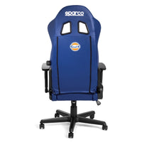 Thumbnail for Back view of Sparco Gulf Icon Chair featuring embroidered Sparco and Gulf logos