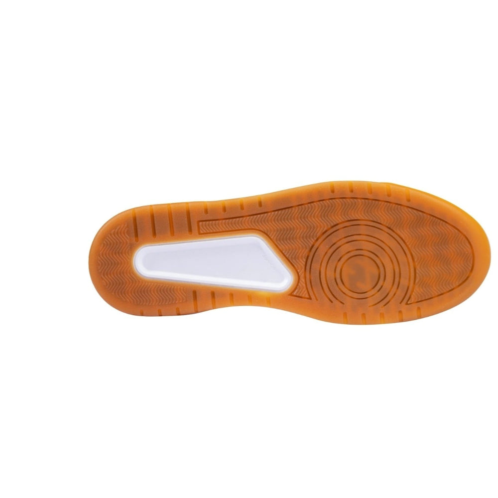Bottom view of Sparco Gulf S-Urban sneaker showing translucent amber rubber outsole with traction pattern-image
