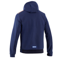 Thumbnail for Rear view of Sparco Gulf Winter Jacket showing back panel, hood, and signature Gulf racing stripe-image 