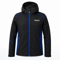 Thumbnail for Sparco Hooded Softshell Jacket black and blue front view