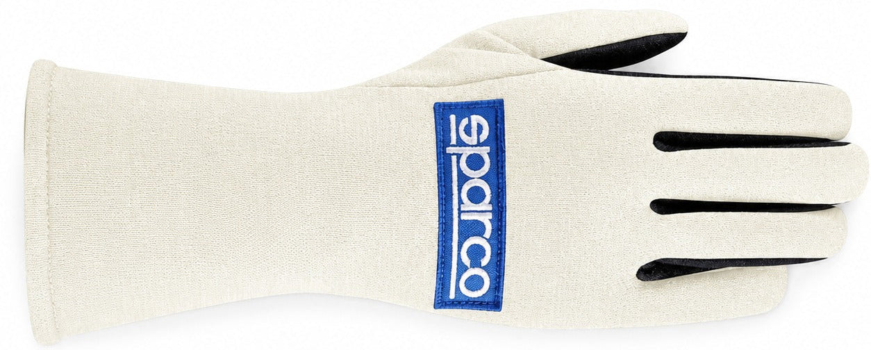 Sparco Land Classic cream Nomex racing glove facing right on a white background