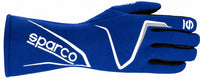 Thumbnail for Sparco Land+ blue racing glove facing right on a white background