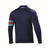 Thumbnail for Sparco Martini Racing Crewneck Sweater back view, white background, showing rear Sparco logo and sleeve stripes