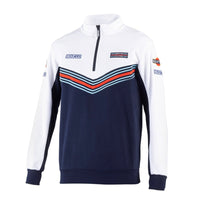 Thumbnail for Sparco Martini Half Zip Jacket in white and navy, front view with embroidered logos –Image

