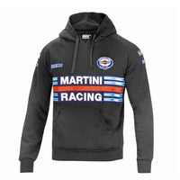 Thumbnail for Dark gray hoodie with Martini Racing logo and stripes on a white background