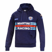 Thumbnail for Navy blue hoodie with Martini Racing logo and stripes on a white background