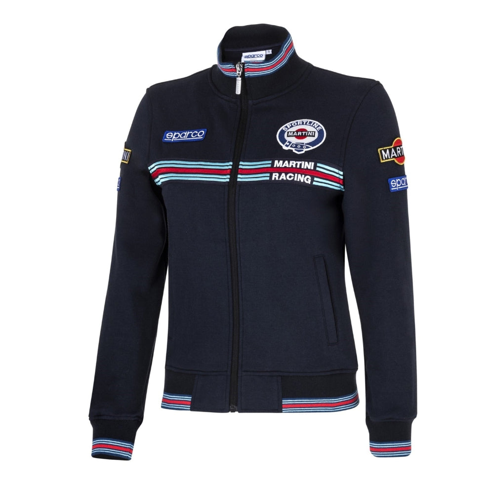 Sparco Martini Racing Lady Zip Sweatshirt navy front view, white background