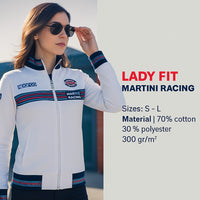 Thumbnail for Sparco Martini Racing Lady Zip Sweatshirt white front view, hero pic -Image