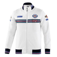 Thumbnail for White racing jacket with visible branding on a white background