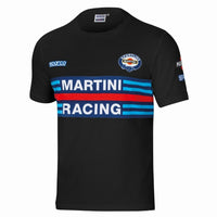 Thumbnail for Sparco Martini Racing T-Shirt in black with bold Martini Racing graphics