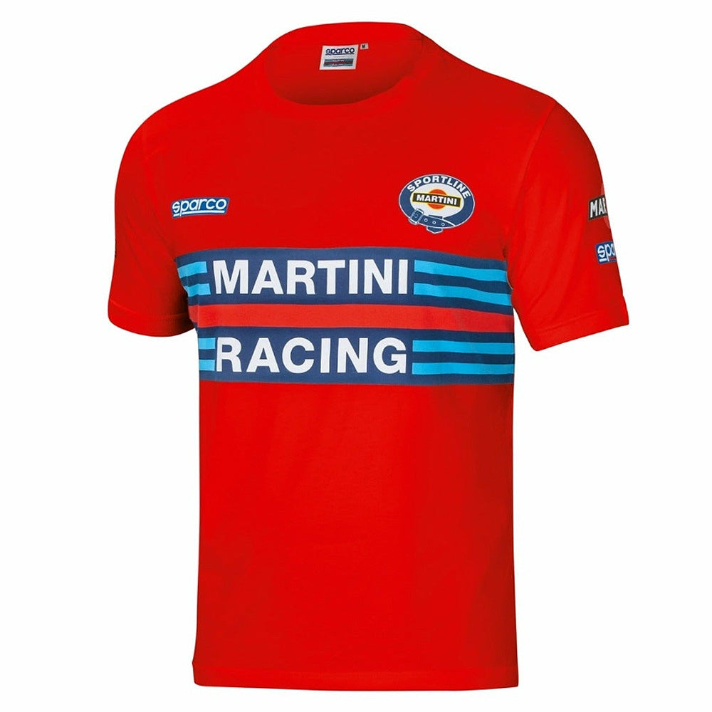Sparco Martini Racing T-Shirt in red with bold Martini Racing graphics
