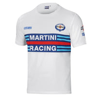 Thumbnail for Sparco Martini Racing T-Shirt in white with bold front stripes and Sparco Sportline logo