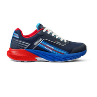 Thumbnail for Sparco Martini S-Park Shoe – Side profile with Martini Racing stripes and red/blue sole

