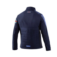 Thumbnail for Sparco Martini Soft Shell Jacket rear view in white and navy with embroidered Martini Racing logo –Image