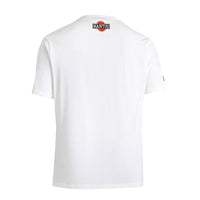 Thumbnail for White t-shirt with a logo on the back against a white background