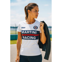 Thumbnail for  Sparco Martini T-Shirt hero image with woman wearing white shirt and leather jacket at racetrack -image