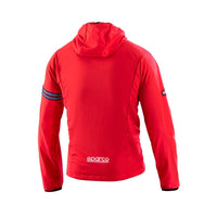 Thumbnail for Sparco Martini Windstopper Jacket red rear view showing Sparco logo and hood