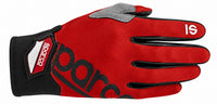 Thumbnail for Sparco Meca 3 Pit Glove in red and black shown from the back