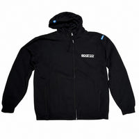 Thumbnail for Sparco Racing hooded full zip jacket black front view 