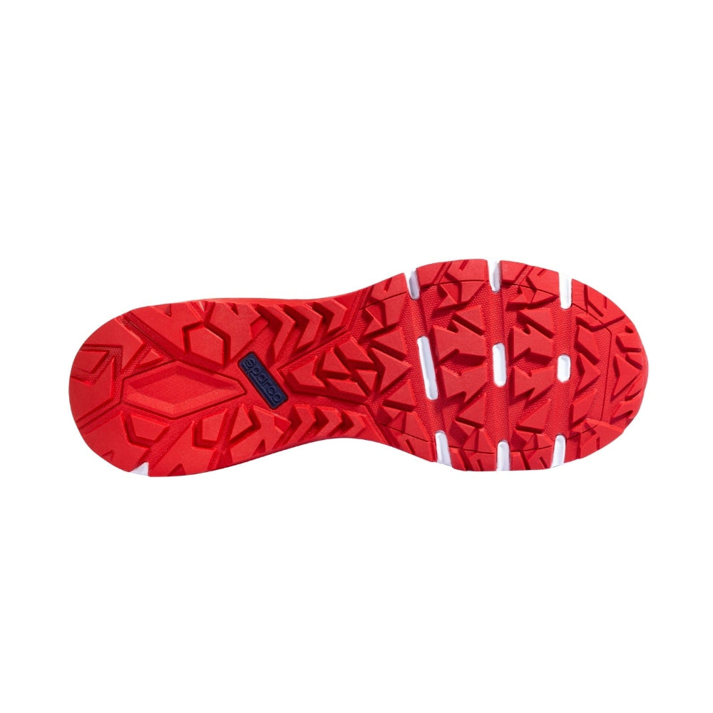 Sparco S-Run Martini Racing Shoe – Red tread sole with rugged pattern and Sparco branding