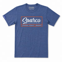 Thumbnail for Sparco Script Tee Blue
 front view with vintage motorsport logo