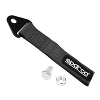 Thumbnail for Sparco racing tow strap black with nut and bolt