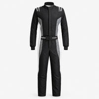 Thumbnail for  Sparco Victory Pro boot cuff racing suit black and grey front view
