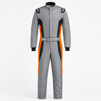 Thumbnail for Sparco Victory Pro boot cuff racing suit grey and orange front view