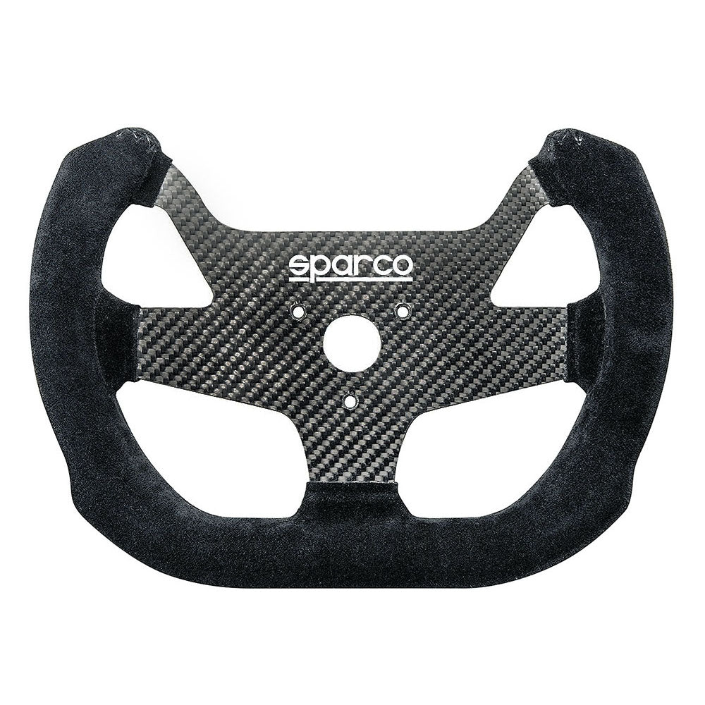 Sparco F10C carbon fiber steering wheel with black rim and 'sparco' branding on a white background