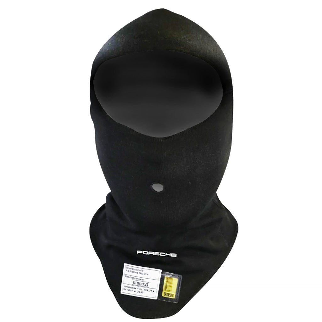 Stand21 Porsche Motorsport embroidered Nomex balaclava in black