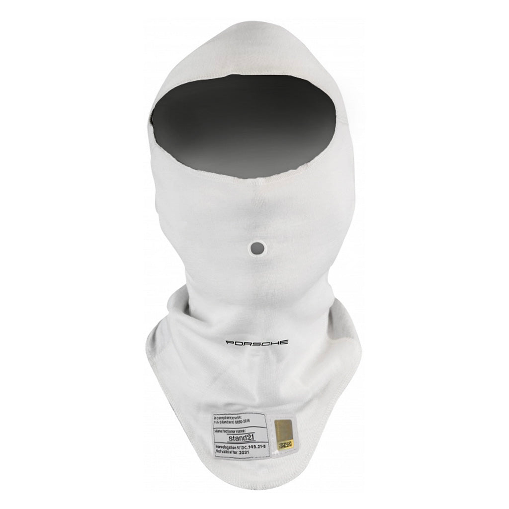 Porsche Motorsport officially licensed Nomex balaclava in white from Stand21