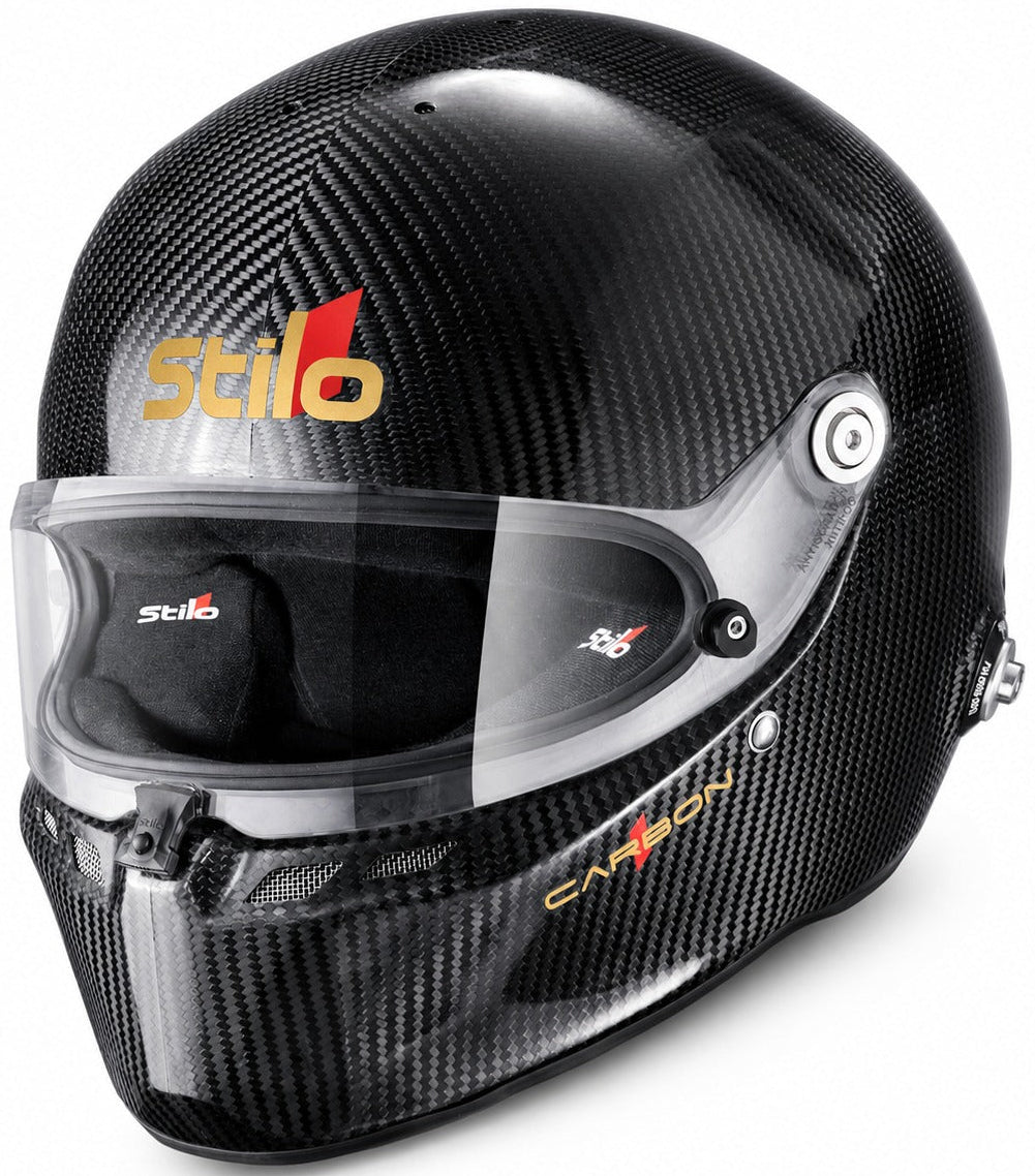 Stilo ST6 FN ABP Carbon Fiber 8860-2018 Racing Helmet in front-left three-quarter view
